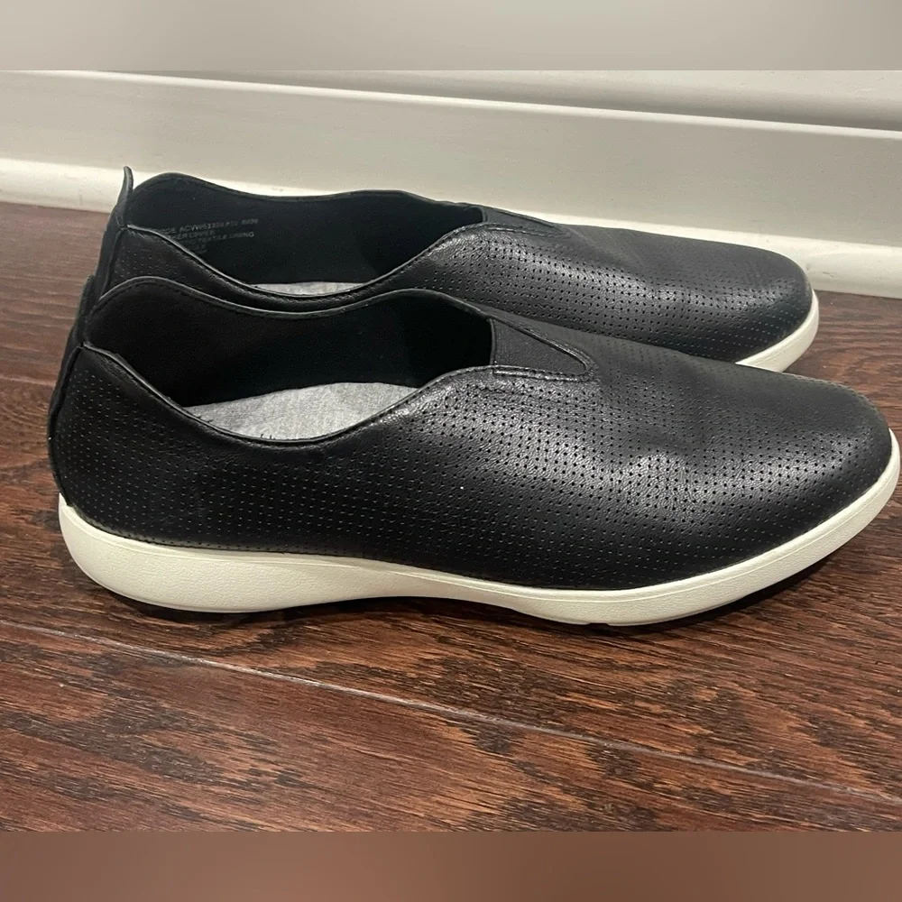 ABEO Women's VIRGE Orthotic Arch Support Leather Walking Shoe Black Size 10